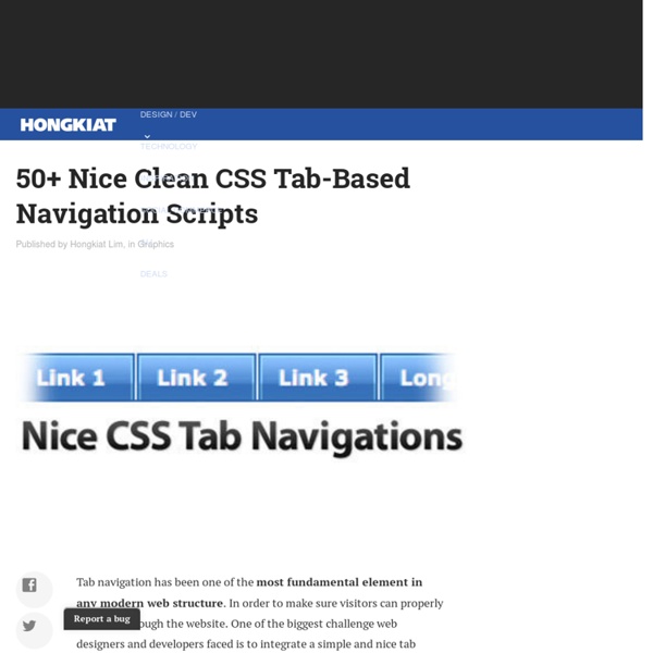 50+ Nice Clean CSS Tab-Based Navigation Scripts