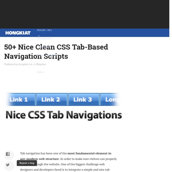 50+ Nice Clean CSS Tab-Based Navigation Scripts