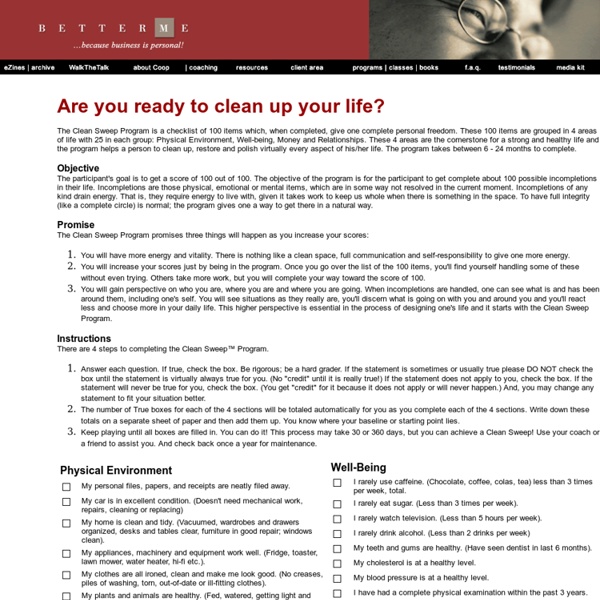 Clean sweep assessment Pearltrees
