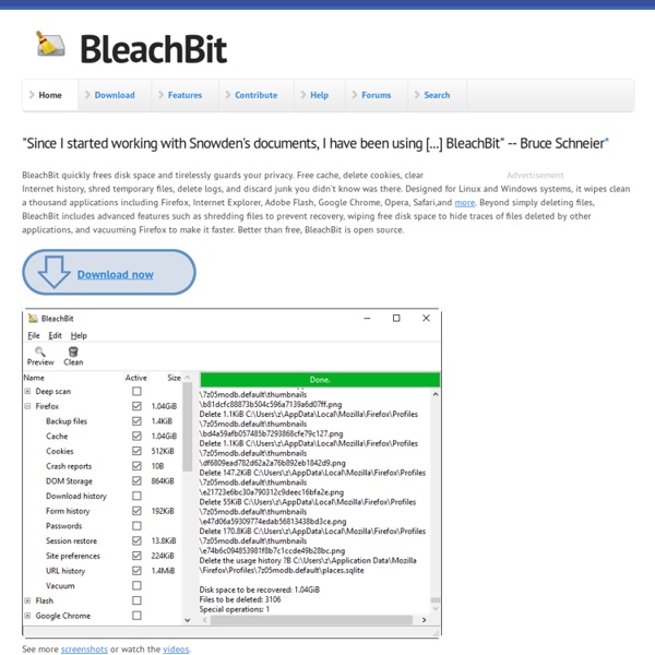 BleachBit - Clean Disk Space, Maintain Privacy