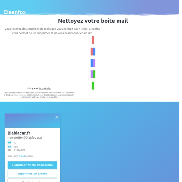 Cleanfox - Nettoyer votre boite mail, protégez la planète!