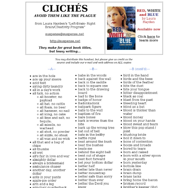 Cliches: Avoid Them Like the Plague