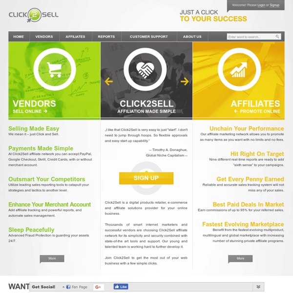 Click2Sell Affiliate Network - Innovative Affiliate Marketing Network