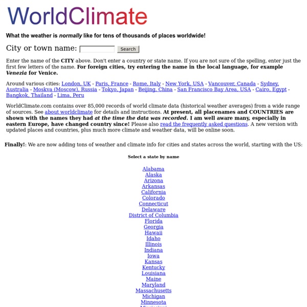 World Climate: Weather rainfall and temperature data