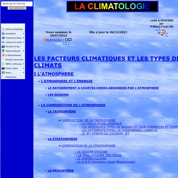 CLIMATOLOGIE et METEOROLOGIE