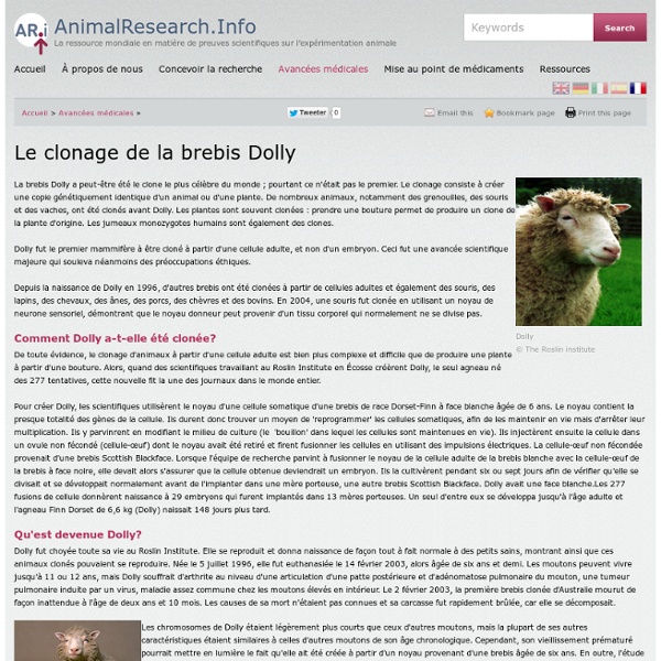 Le clonage de la brebis Dolly