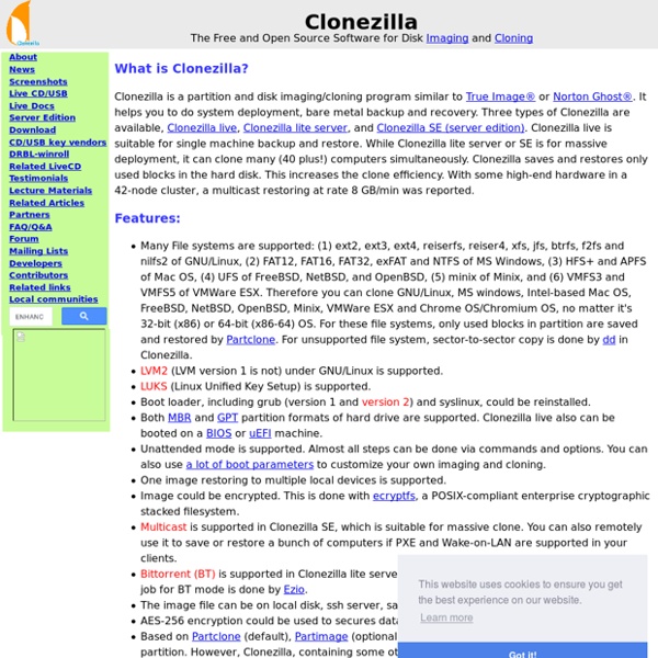 Clonezilla - About