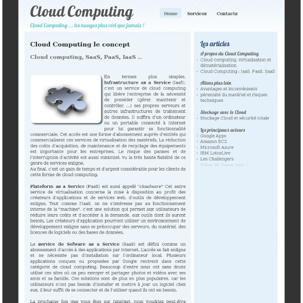 Cloud Computing SaaS, PaaS, IaaS