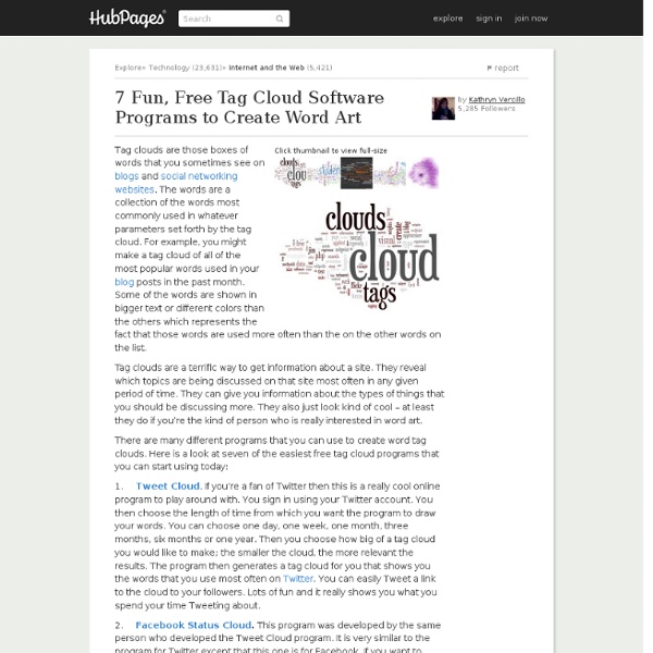 7 Fun, Free Tag Cloud Software Programs to Create Word Art