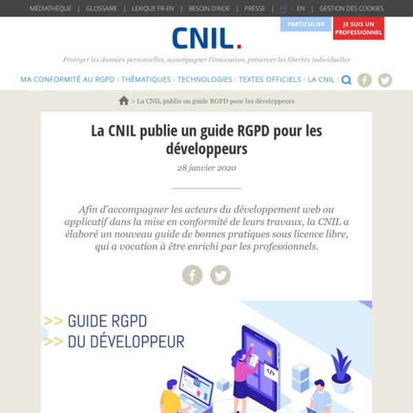 La CNIL publie un guide RGPD pour les développeurs