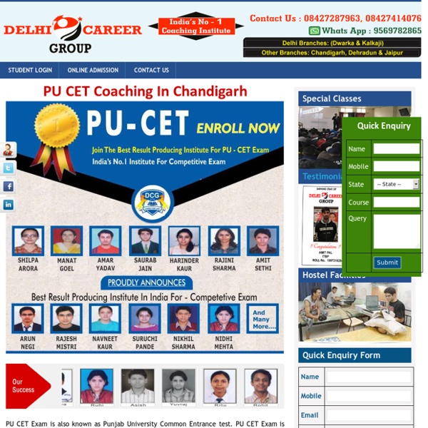 PU CET Coaching In Chandigarh