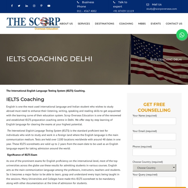 Best IELTS Coaching in Delhi, Training Institute - Scorp Overseas