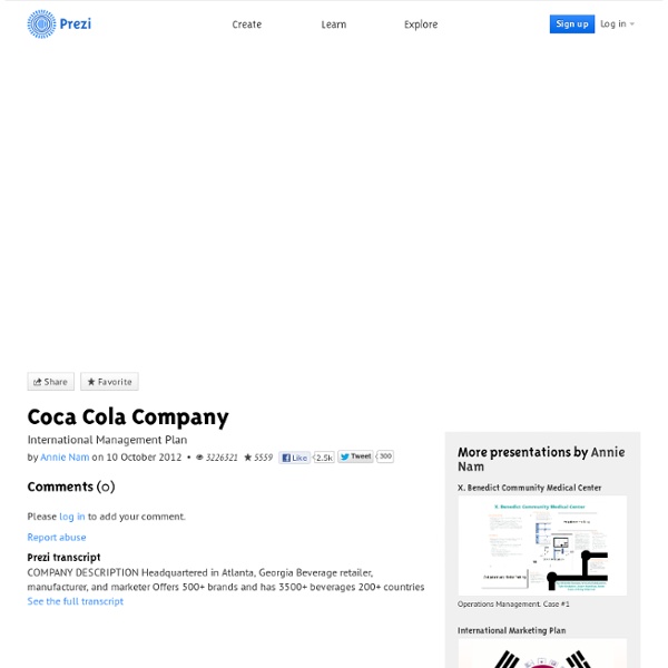 Coca Cola Company.A by Annie Nam on Prezi