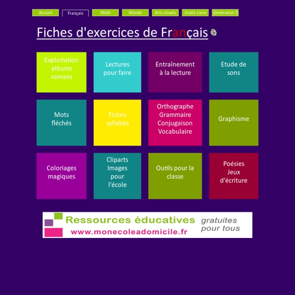 Francais GS CP CE1 CE2 - Fiches exercices Les Coccinelles : Lecture - Album - Vocabulaire - Orthographe - Grammaire - Son - Syllabe - Poésie - Graphisme