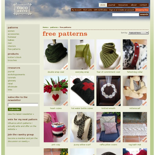Patterns - free patterns - cocoknits by julie weisenberger - StumbleUpon