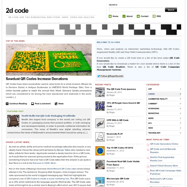 QR Code and Two dimensional Bar Code News