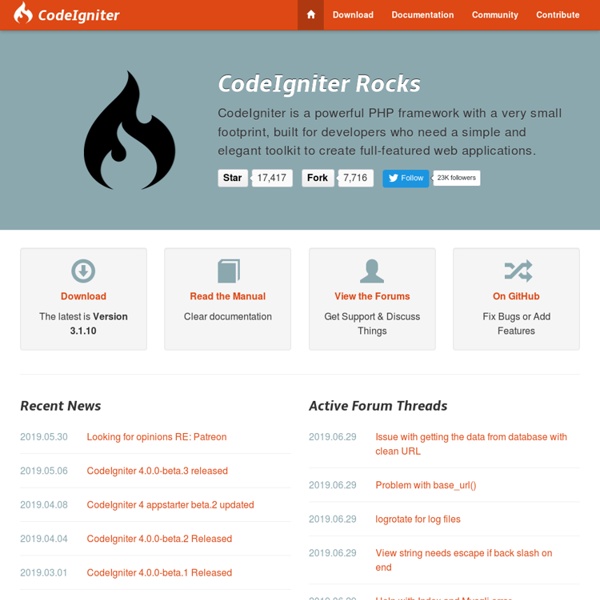 CodeIgniter - Open source PHP web application framework