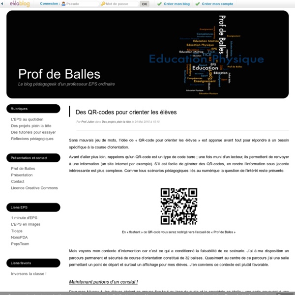 Des QR-codes pour orienter les élèves - Prof de Balles