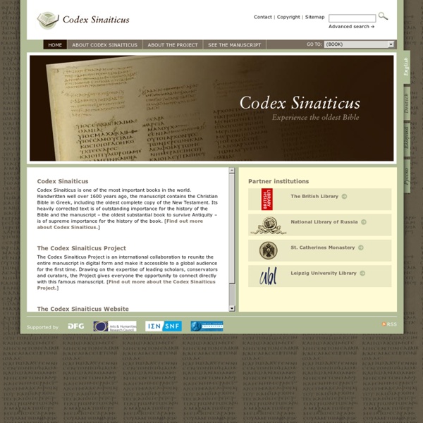 Codex Sinaiticus - Home