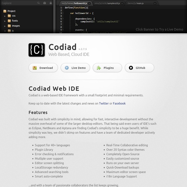 Codiad Web Based IDE by Fluidbyte