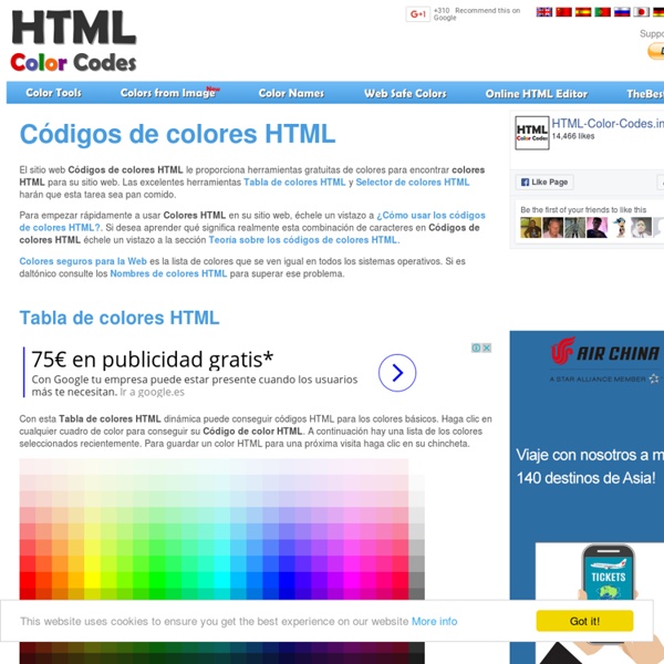 Códigos de colores HTML