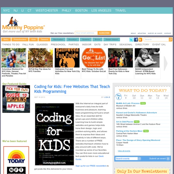 Coding for Kids: Free Websites That Teach Kids Programming - Scratch, Code.org, Stencyl, Khan Academy, CodeAcademy, Hackety Hack, Code Monster, CodeAcademy