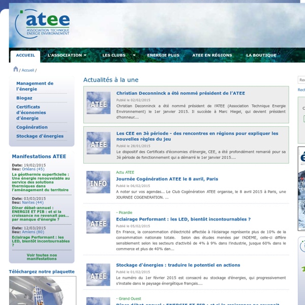 ATEE, Association Technique Energie Environnement, réseau des Responsables Energie.