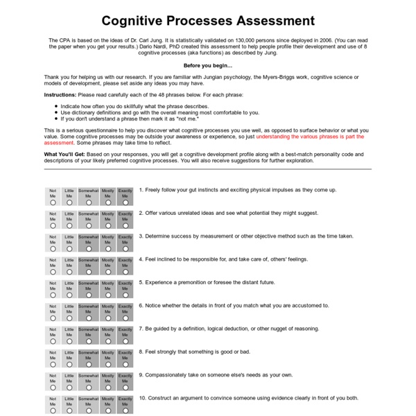 Keys 2 Cognition - Cognitive Processes
