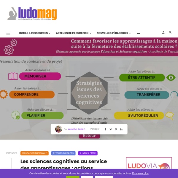 Les sciences cognitives au service des apprentissages : actions menées dans l’académie de Versailles – Ludomag.com