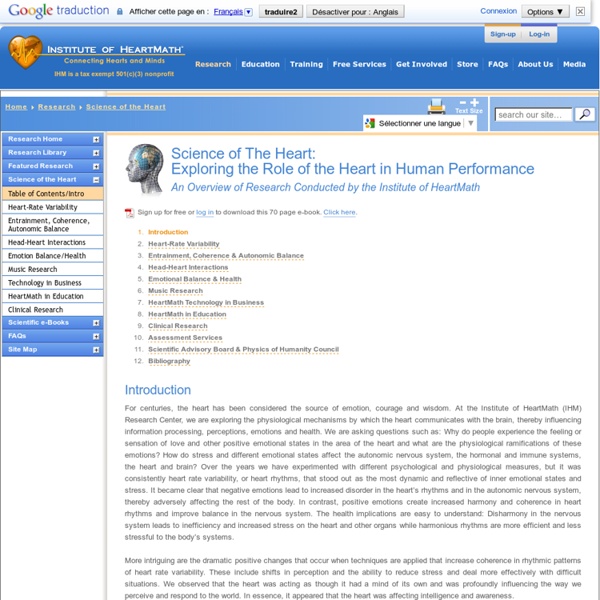 Science of the Heart, Science of Coherence, Heart Rate Variability, Institute HeartMath