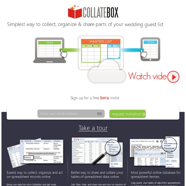 CollateBox - Collect, Organize & Share parts of spreadsheets