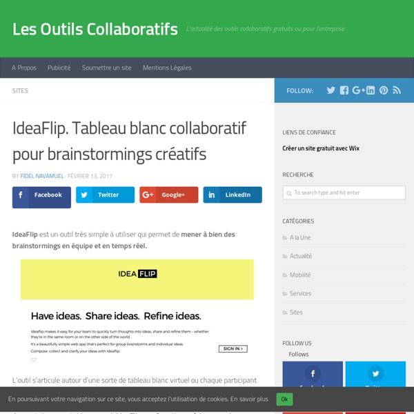 IdeaFlip. Tableau blanc collaboratif pour brainstormings créatifs – Les Outils Collaboratifs