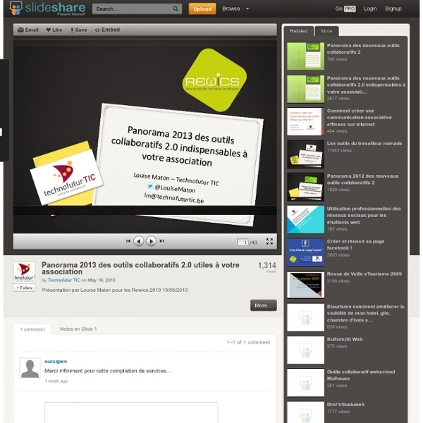 Panorama 2013 des outils collaboratifs 2.0 utiles à votre association