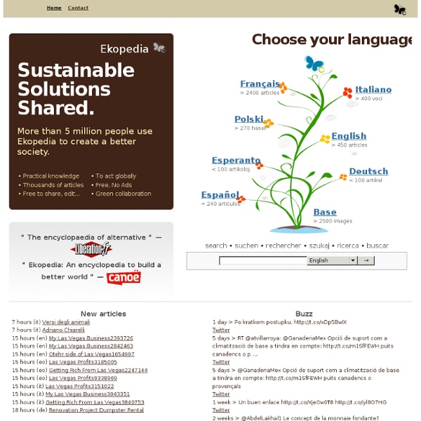 Solutions écologiques partagées, collaboration, wiki: l&#039;encyclopédie Ekopedia.org