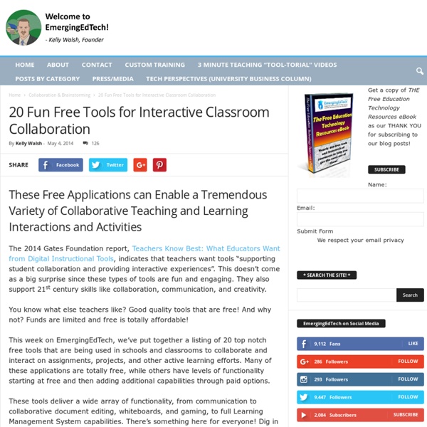 20 Fun Free Tools for Interactive Classroom Collaboration