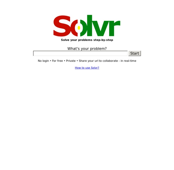 Solvr - Private and collaborative problem-solving