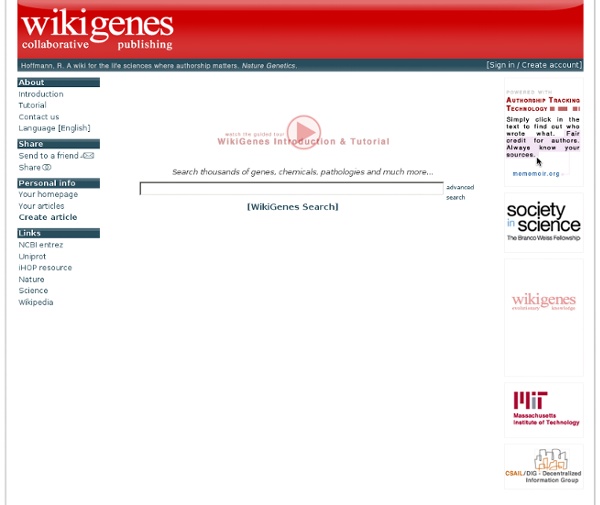 WikiGenes - Collaborative Publishing
