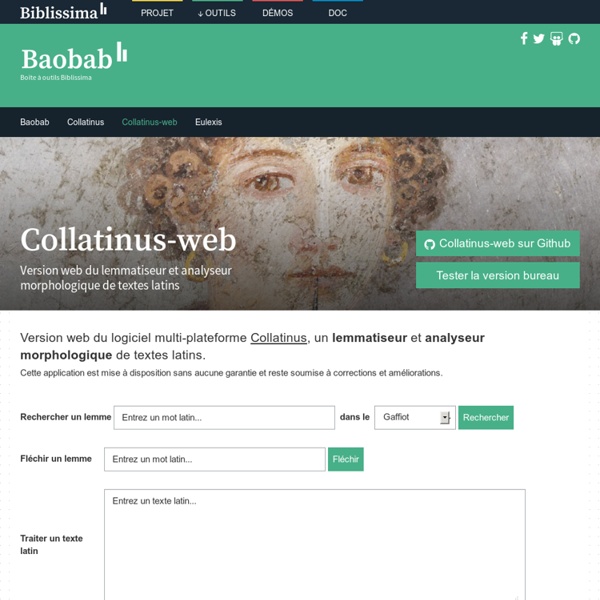 Collatinus-web - lemmatiseur de textes latins