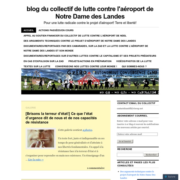 Blog du collectif de lutte contre l'aéroport de Notre Dame des Landes