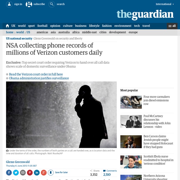 NSA collecting phone records of millions of Verizon customers daily