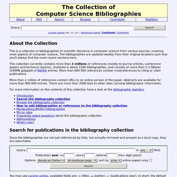 The Collection of Computer Science Bibliographies