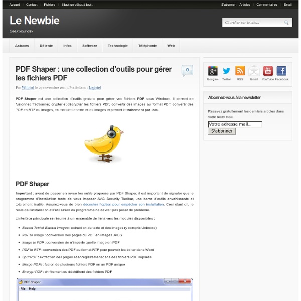 Une collection d'outils pour gérer les fichiers PDF