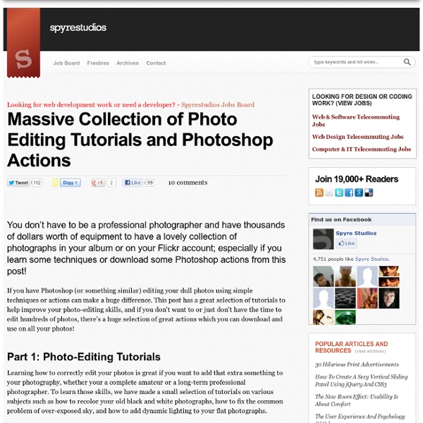 Massive Collection of Photo Editing Tutorials and Photoshop Actions