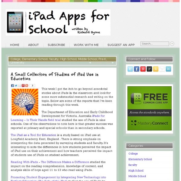 A Small Collection of Studies of iPad Use in Education