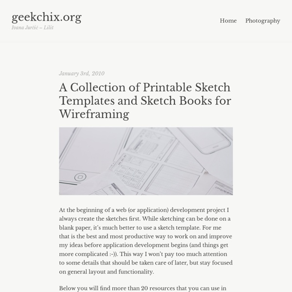 A Collection of Printable Sketch Templates and Sketch Books for Wireframing