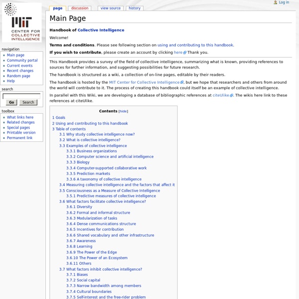 Main Page - Handbook of Collective Intelligence