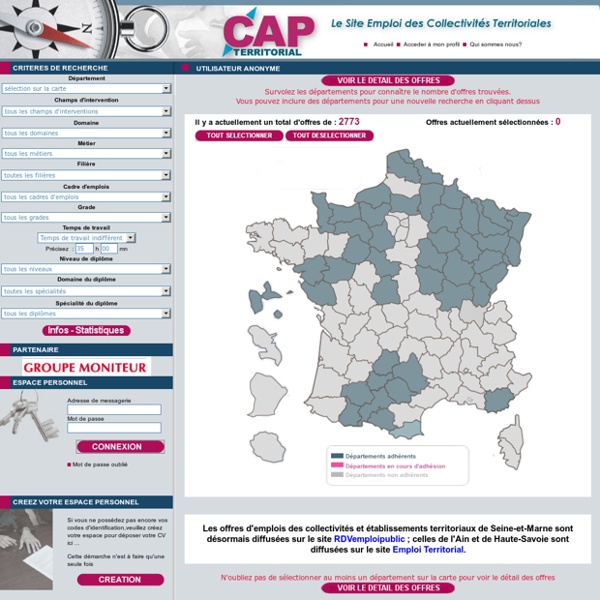 CAP-TERRITORIAL Le Site emploi des collectivités territoriales