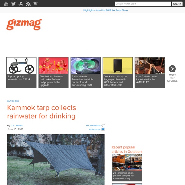 Kammok tarp collects rainwater for drinking