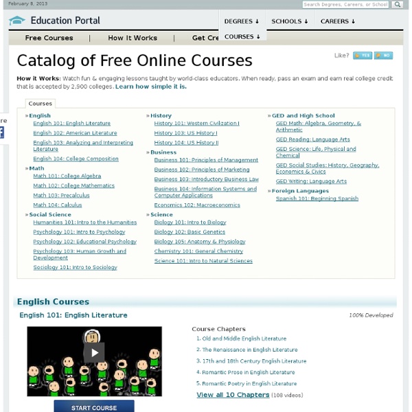 Free Online Courses, College Classes and Video Lessons - Education Portal Academy