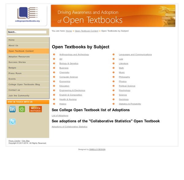 Open Textbooks by Subject
